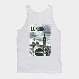 London, Westminster, Big Ben ✪ Vintage style poster Tank Top